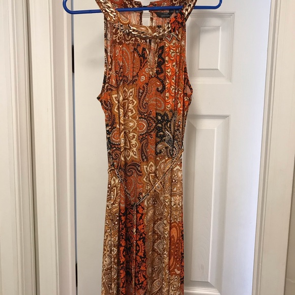 Jeweled Halter Neck Maxi Flowing Dress - Picture 3 of 6